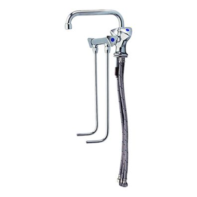 BieTal® Spülbeckenhahn Mischbatterie Niederdruck 2 Becken mit 20 cm Unterspülung