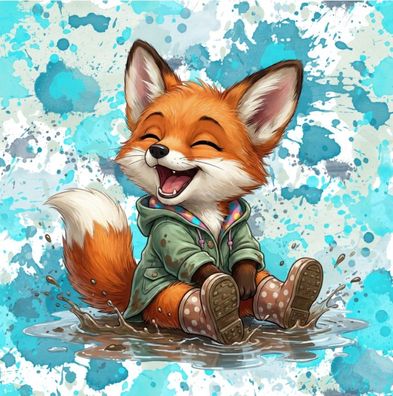 Panel Fuchs. (50 cm x50 cm) French Terry