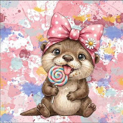 Panel Otter. (50 cm x50 cm) French Terry