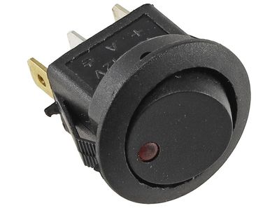 12V Schalter mit roter LEDEIN / AUS, 16A, Ø 20mm Einbau