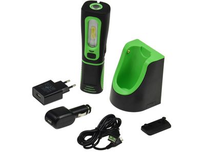 LED Stableuchte mit Akku "FlexiLED 300 + "Ladeschale, Magnethalter, 3W, 250lm, P44