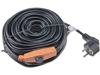 Heizkabel mit Temperaturfühler, 12m 192Watt, Frostschutz für Wasserleitungen