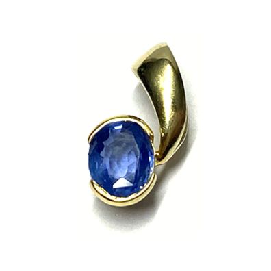 Anhänger 750/- GG Tansanit oval facettiert schlicht dezent Klassiker Kettenanhänger