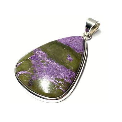 Anhänger 925 Silber Purpurit Cabochon tropfen Kettenanhänger Einzelstück