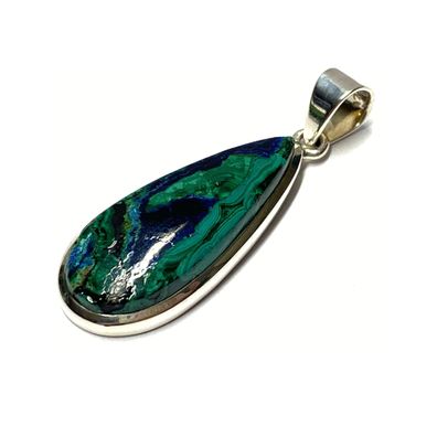 Anhänger 925 Silber Azurit Cabochon tropfen Kettenanhänger Einzelstück