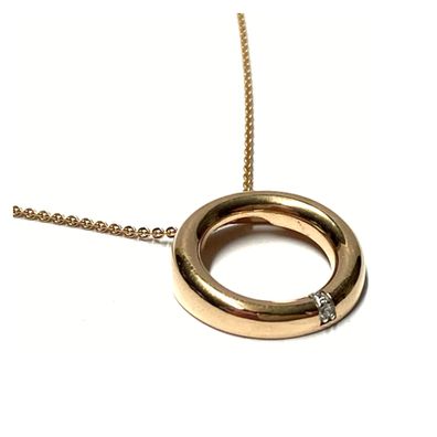 Anhänger inklusive Kette 925 Silber rosévergoldet Zirkonia Klassiker einfarbig Ketten