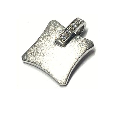 Anhänger 925 Silber rhodiniert Zirkonia Solitäranhänger Kettengleiter matt