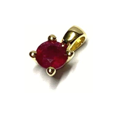Anhänger 333 Gold Rubin rot 6mm Gelbgold Solitär Kettenanhänger Kettengleiter