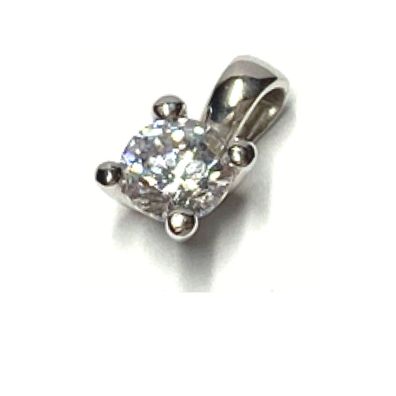 Anhänger 333 Weißgold Zirkonia 6mm Solitär Kettenanhänger Kettengleiter