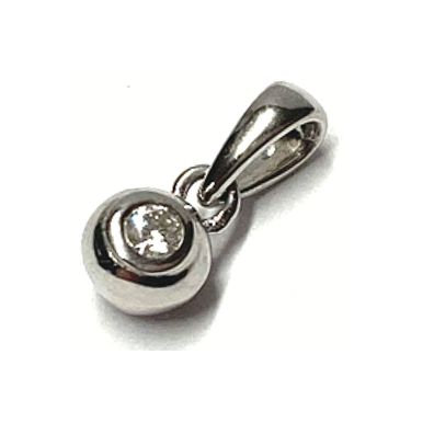 Anhänger 925 Silber Zirkonia Solitäranhänger Kettenanhänger rund Kreis Kugel 5,5mm