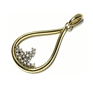 Anhänger 585 Gelbgold Oberfläche Glanz Brillant 0,23ct w/si Kettenanhänger einfarbig