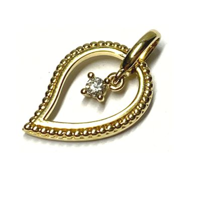 Anhänger 585 Gelbgold Oberfläche Glanz Brillant 0,06ct w/si Kettenanhänger einfarbig