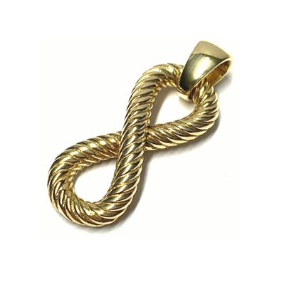 Anhänger 585/- Gold Unendlichkeitsacht Struktur Seiloptik Kettenanhänger