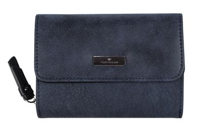 blaue Tom Tailor Reißverschlussbörse Damenbörse Elin, dunkelblau