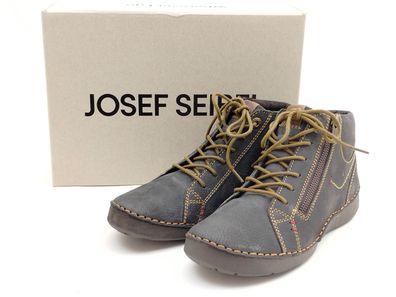 Josef Seibel Damen Knöchel Schnürhalbschuh mit Reißverschluss dunkelgrau
