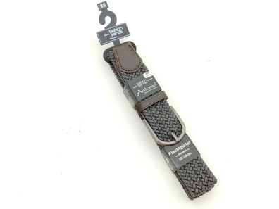 grauer Flechtgürtel Stretch flexibel