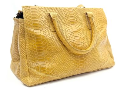 Exklusive Kroko-Optik Business Tasche in warmem Senfgelb – Luxus für Beruf und Freize