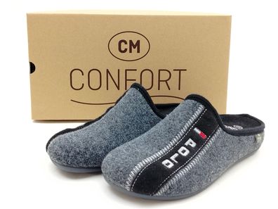 Confort Herren Hauspantoffel lose Einlage grau/schwarz