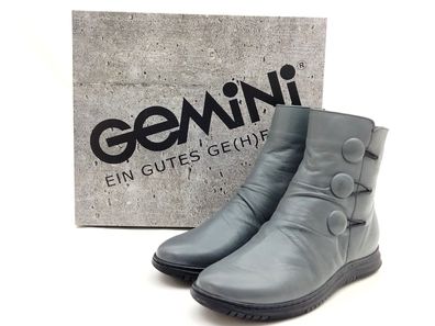 Gemini Damen Stiefelette mit Reißverschluss & Zierknöpfe grau