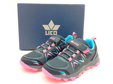 Lico Kinder Tex Klett Halbschuh grau rosa