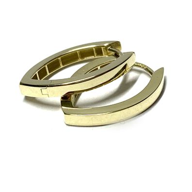 Ohrring 333 Gold Glanz moderne Form Scharniercreole Creole spitzoval