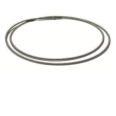 Kette Stahlseil einreihig 1,4mm Klippverschluß Edelstahlkern Basic Halsreifen 45cm