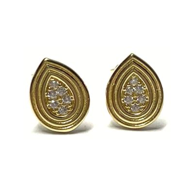 Ohrring 333/- Gold Zirkonia Glanz gemustert Ohrstecker