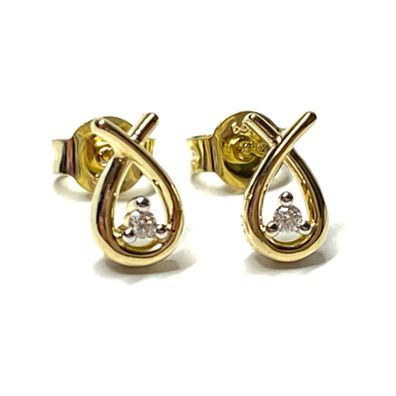 Ohrring 585/- Gelbgold Brillant 0,04ct w/si Ohrstecker Solitär