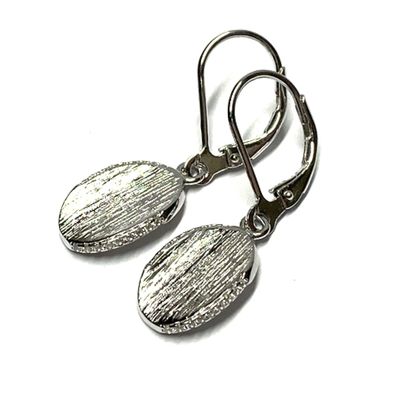 Ohrring 925 Silber rhodiniert Zirkonia strukturiert Ohrhänger