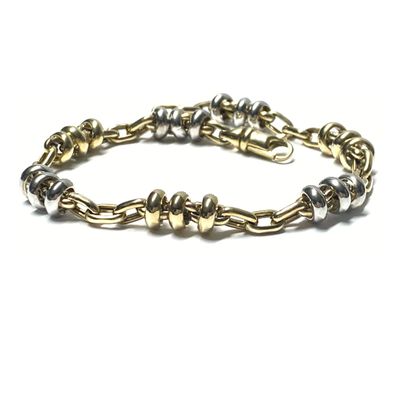 Armband 333/- Gold bicolor Fantasiemuster ausgefallen 20cm modern