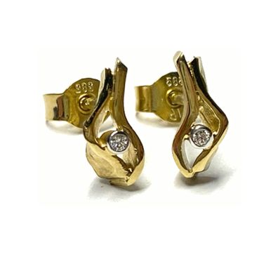 Ohrring 585/- Gelbgold Brillant 0,02ct w/si Ohrstecker Solitär