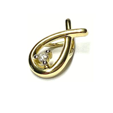 Brillant Anhänger 0,04ct w/si 585/- Gold Solitäranhänger