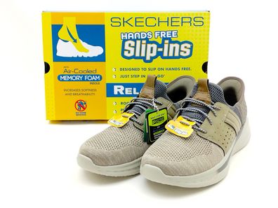 Skechers Herren Slip-ins grau mit taupe und Strech Zierschnürung