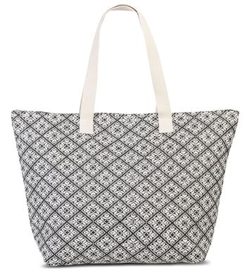 Strandtasche aus Paperbast schwarz/weiß