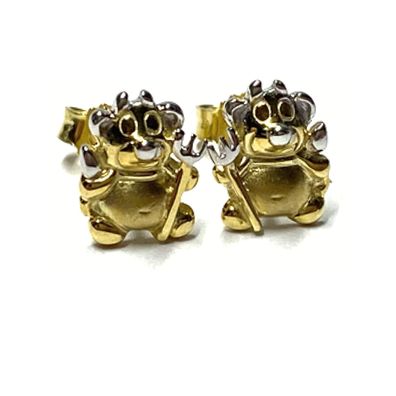 Ohrstecker kleines Teufelchen 333 Gold bicolor Ohrring