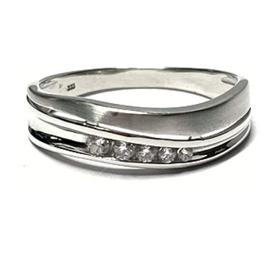 Ring 333 Weißgold Zirkonia matt Glanz XXL große Größe Schmuckring #64