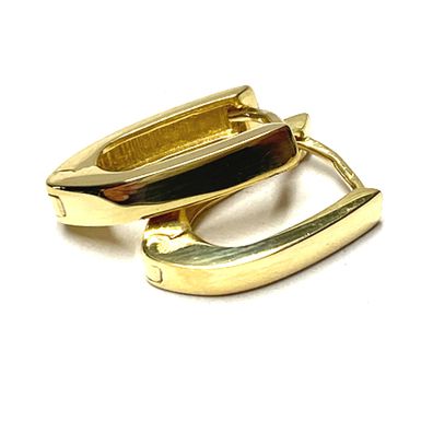 Ohrring 925/- Silber vergoldet poliert moderne Form Creole Scharniercreole