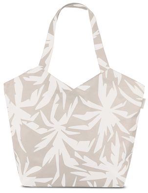 Stylische Badetasche mit V-Cut in Weiß/Beige – Ideal für Freizeit und Einkauf