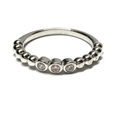 Ring 925/- Silber rhodiniert Zirkonia Klassiker Solitär Verlobungsring Kugelschiene #