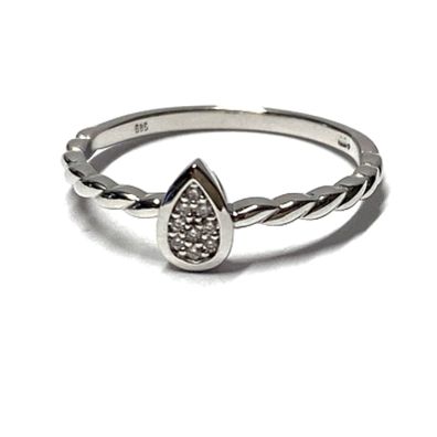 Weißgoldring 585 Diamant 0,04ct Verlobungsring Antragsring w/si #56