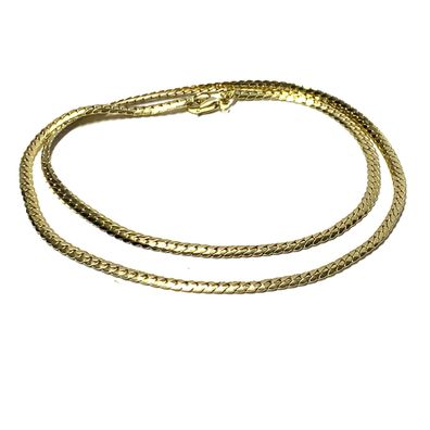 Kette 333 Gold Flachpanzerkette oval poliert glänzend Klassiker 3mm breit 45cm