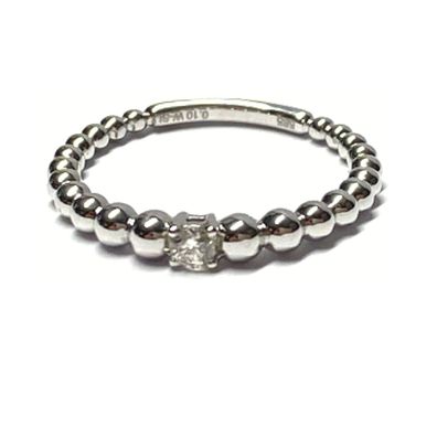 Weißgoldring 585/- WG 1 Brillant 0,1ct w-si Kugeloptik Vorsteckring Verlobungsring #5
