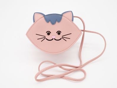 Rosa Tasche Katze oval – kleine Umhängetasche für Kinder