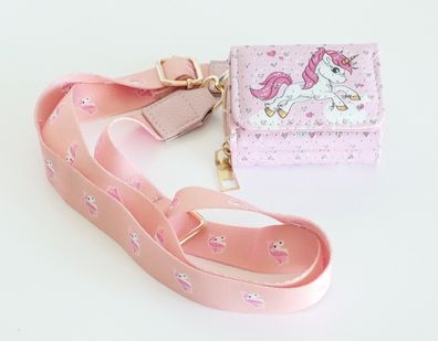 Rosa Kinderbörse Einhorn mit Umhängeband – Glitzereinhorn