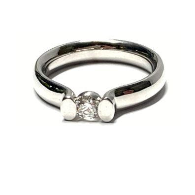Ring 585/- Weißgold Brillant 0,25ct w/si Verlobungsring Klassiker Solitär #54
