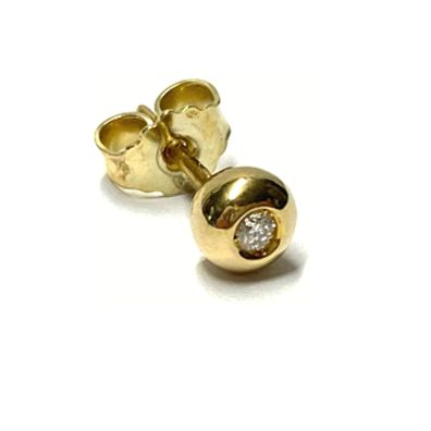 Single Ohrstecker 585/- Gold Gelbgold Brillant 0,03ct W/si Solitär