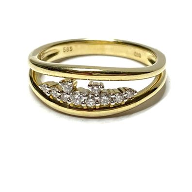 Ring 585/- Gold Brillant 0,19ct (w/si) Verlobungsring Vorsteckring #56