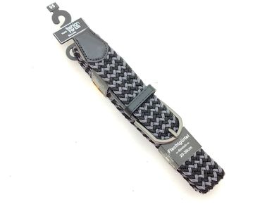 schwarz-grauer Flechtgürtel Stretch flexibel