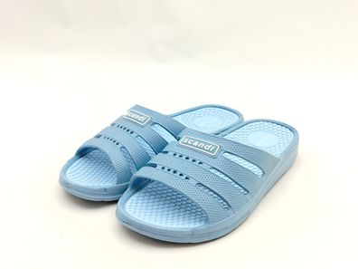scandi Damen Badepantolette blau