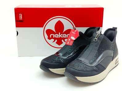 Rieker Damen Sneaker Ready 2 go schwarz geprägt